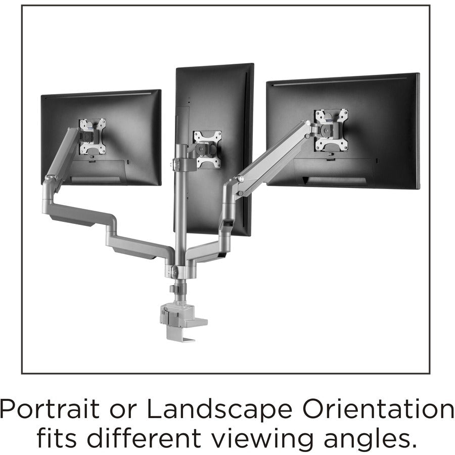 Lorell Triple Monitor Mounting Arm with Pole Height Adjustable Gray (LLR - LLR99804) - SchoolOutlet