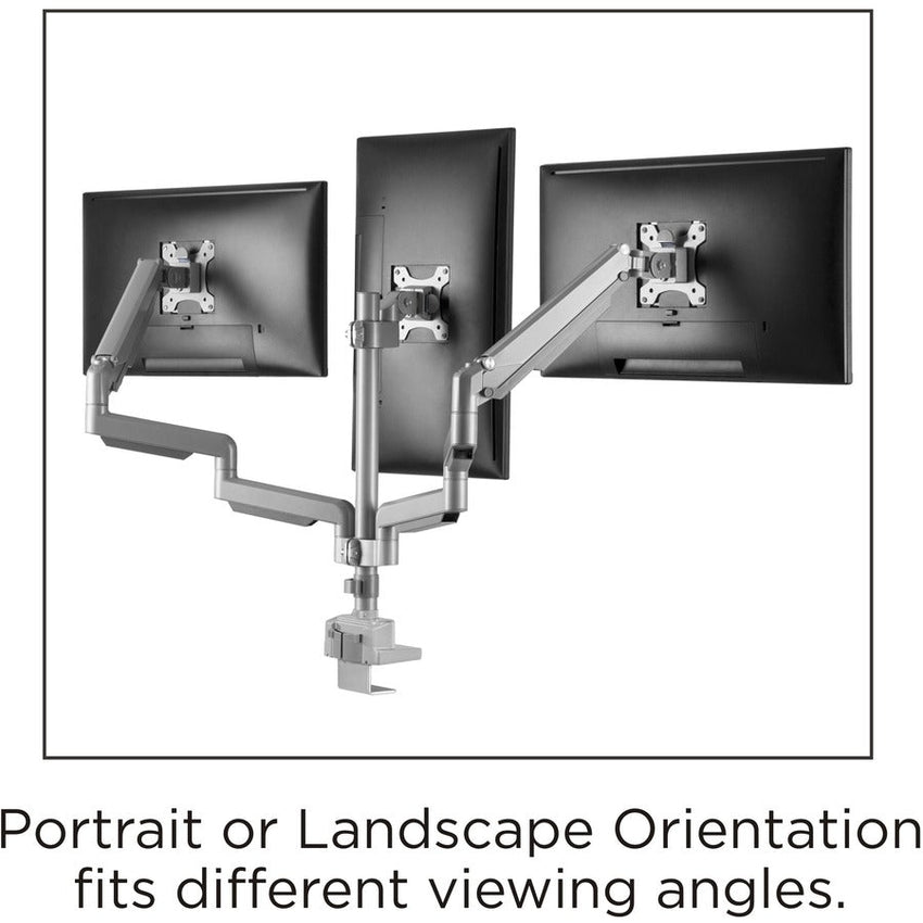 Lorell Triple Monitor Mounting Arm with Pole Height Adjustable Gray (LLR - LLR99804) - SchoolOutlet