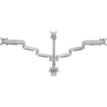 Lorell Triple Monitor Mounting Arm with Pole Height Adjustable Gray (LLR - LLR99804) - SchoolOutlet