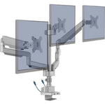 Lorell Triple Monitor Mounting Arm with Pole Height Adjustable Gray (LLR - LLR99804) - SchoolOutlet