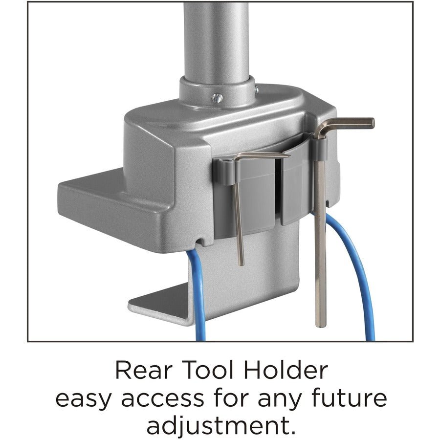 Lorell Triple Monitor Mounting Arm with Pole Height Adjustable Gray (LLR - LLR99804) - SchoolOutlet