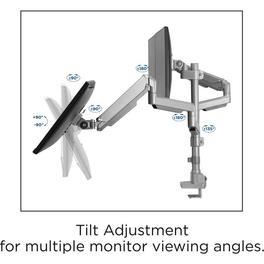 Lorell Triple Monitor Mounting Arm with Pole Height Adjustable Gray (LLR - LLR99804) - SchoolOutlet