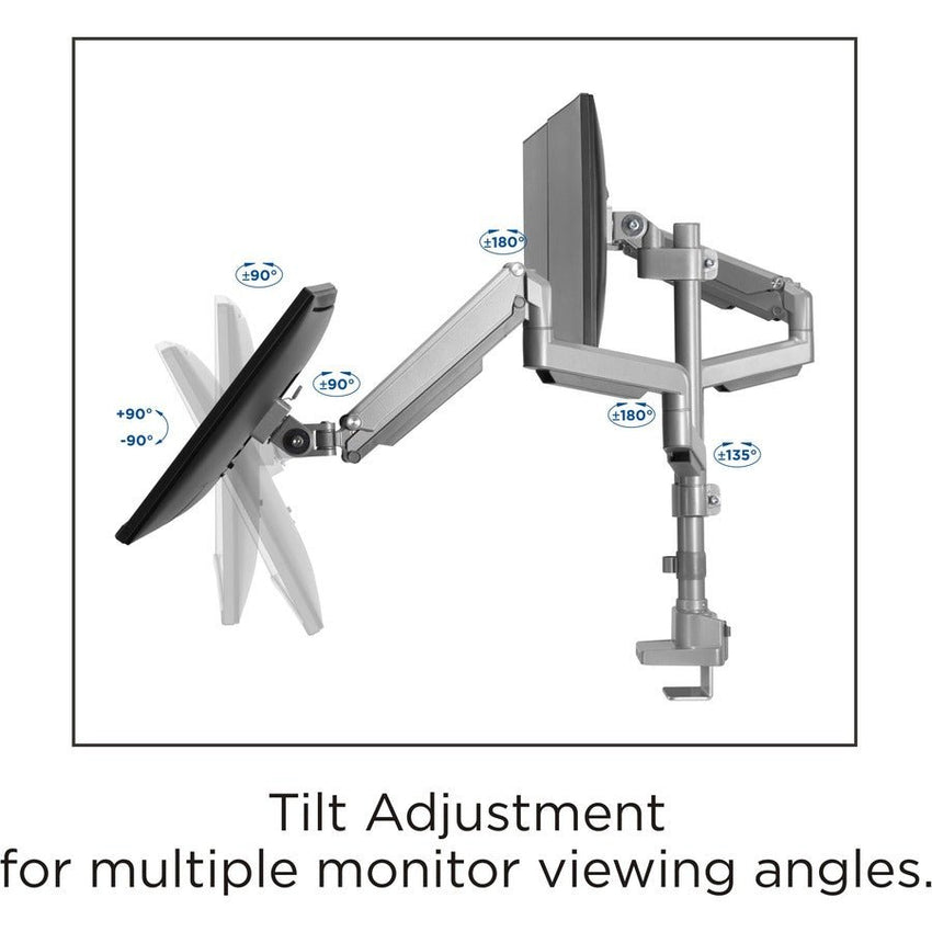 Lorell Triple Monitor Mounting Arm with Pole Height Adjustable Gray (LLR - LLR99804) - SchoolOutlet