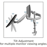 Lorell Triple Monitor Mounting Arm with Pole Height Adjustable Gray (LLR - LLR99804) - SchoolOutlet