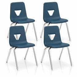 Lorell 16” Seat Height Student Stack Chair, Four-legged Base for Classrooms - Set of 4 (LLR-LLR9988X-16)