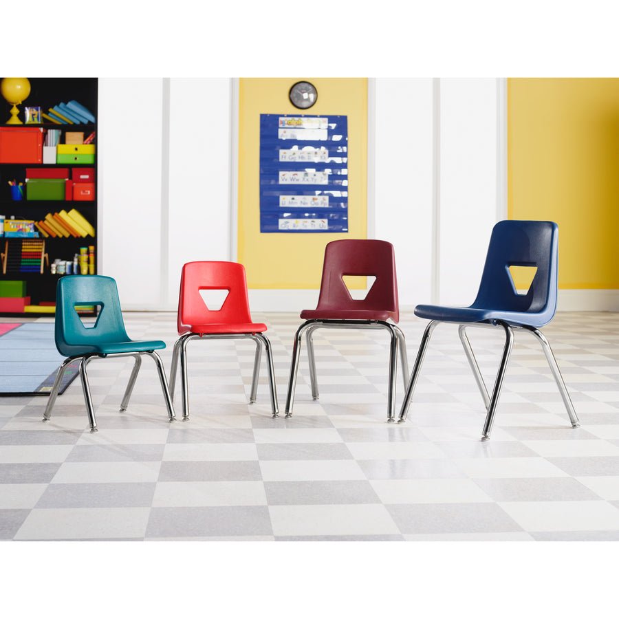 Lorell 18” Seat Height Student Stack Chair, Four - legged Base for Classrooms - Set of 4 (LLR - LLR9989X - 18) - SchoolOutlet