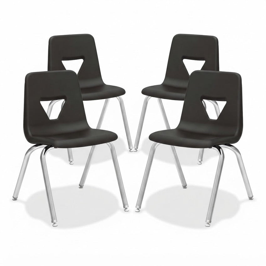 Lorell 18” Seat Height Student Stack Chair, Four-legged Base for Classrooms - Set of 4 (LLR-LLR9989X-18) - SchoolOutlet