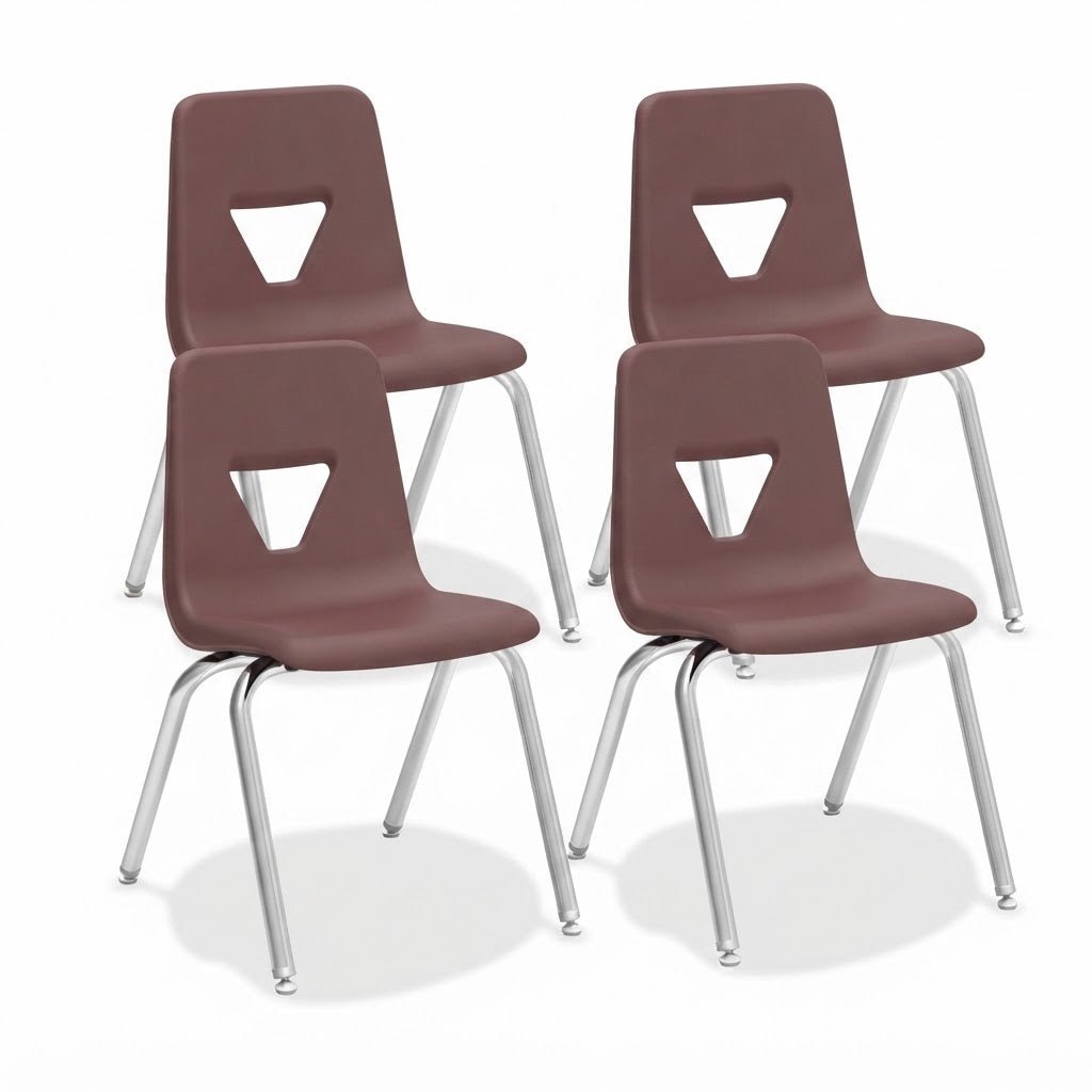 Lorell 18” Seat Height Student Stack Chair, Four-legged Base for Classrooms - Set of 4 (LLR-LLR9989X-18) - SchoolOutlet