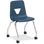 Lorell 18” Seat Height Classroom Mobile Chair, Four - Legged Base with Swivel Casters - Set of 2 18