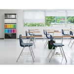 Lorell Writing Tablet Arm Student Desk with Bookrack and Four - Legged Base - Set of 2 (LLR - LLR99915) - SchoolOutlet