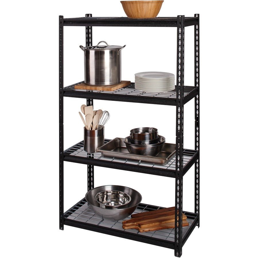 Lorell Wire Deck Shelving 4 Shelves 460 lb Capacity Per Shelf Steel Frame Boltless Assembly (LLR - LLR99928) - SchoolOutlet