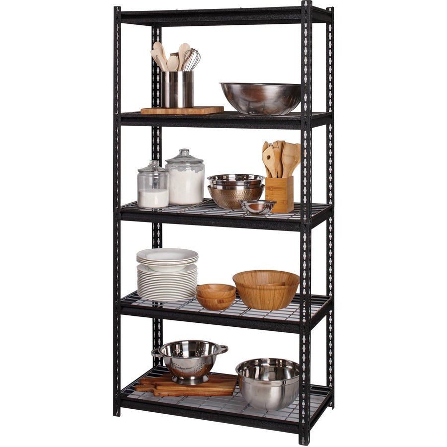 Lorell Wire Deck Shelving 5 Shelves 460 lb Capacity Per Shelf Steel Frame Boltless Assembly (LLR - LLR99929) - SchoolOutlet