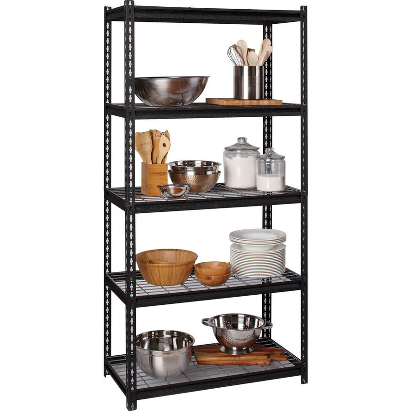 Lorell Wire Deck Shelving 5 Shelves 460 lb Capacity Per Shelf Steel Frame Boltless Assembly (LLR - LLR99929) - SchoolOutlet