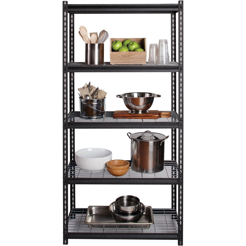 Lorell Wire Deck Shelving 5 Shelves 460 lb Capacity Per Shelf Steel Frame Boltless Assembly (LLR - LLR99929) - SchoolOutlet