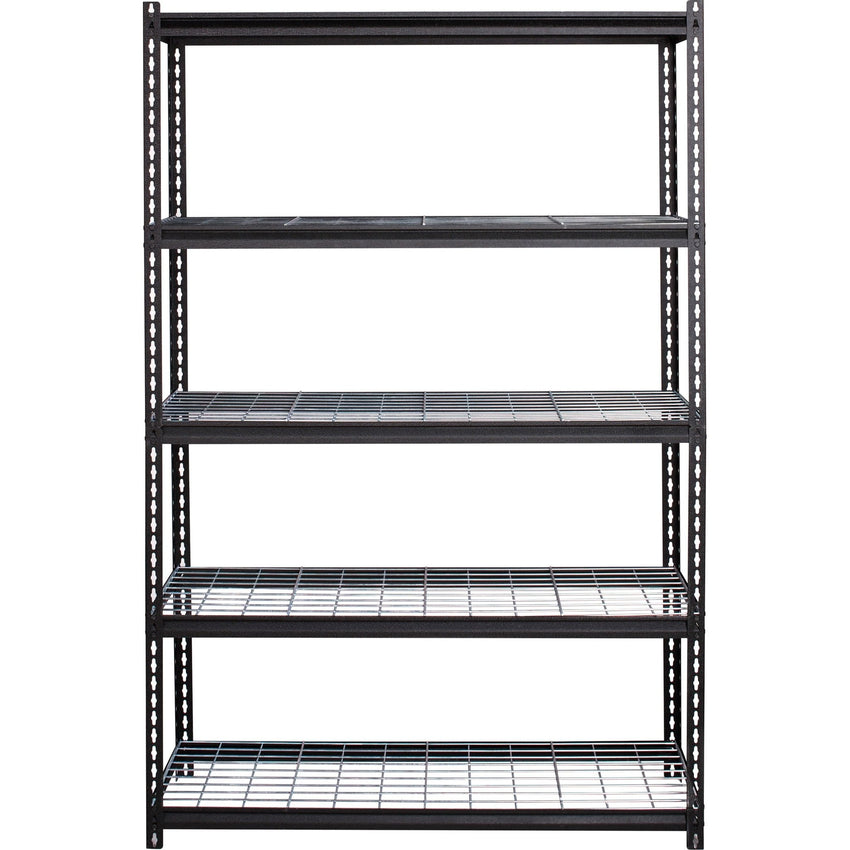 Lorell Wire Deck Shelving 5 Shelves 460 lb Capacity Per Shelf Steel Frame Boltless Assembly Wide Design (LLR - LLR99930) - SchoolOutlet