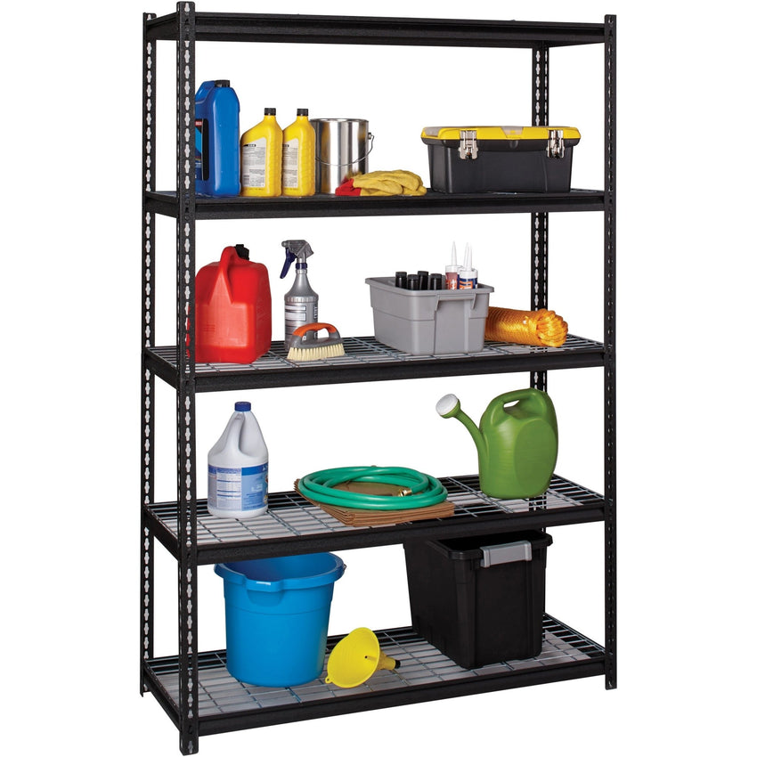 Lorell Wire Deck Shelving 5 Shelves 460 lb Capacity Per Shelf Steel Frame Boltless Assembly Wide Design (LLR - LLR99930) - SchoolOutlet