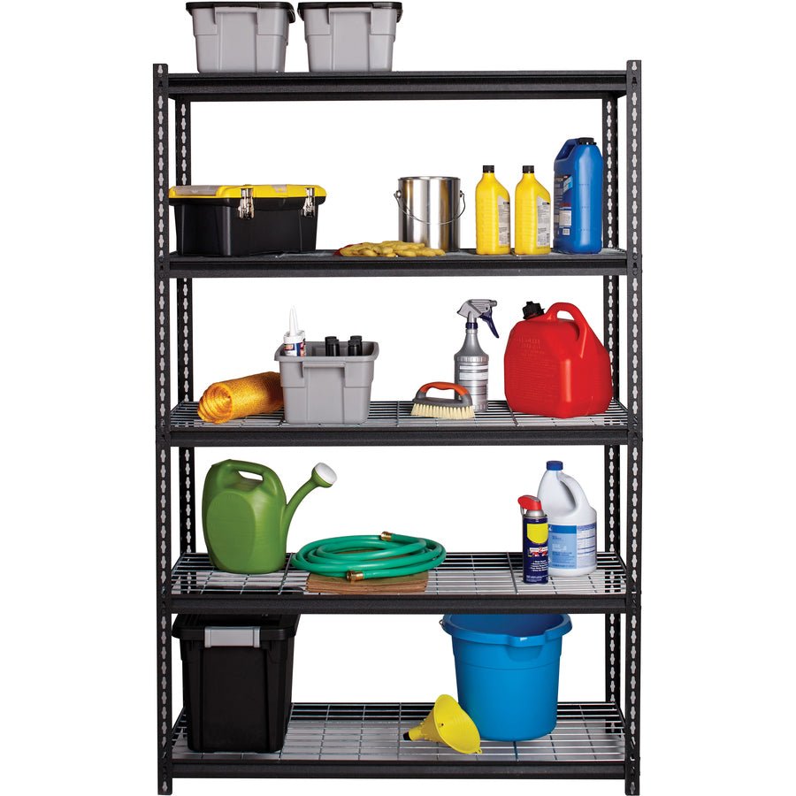 Lorell Wire Deck Shelving 5 Shelves 460 lb Capacity Per Shelf Steel Frame Boltless Assembly Wide Design (LLR - LLR99930) - SchoolOutlet