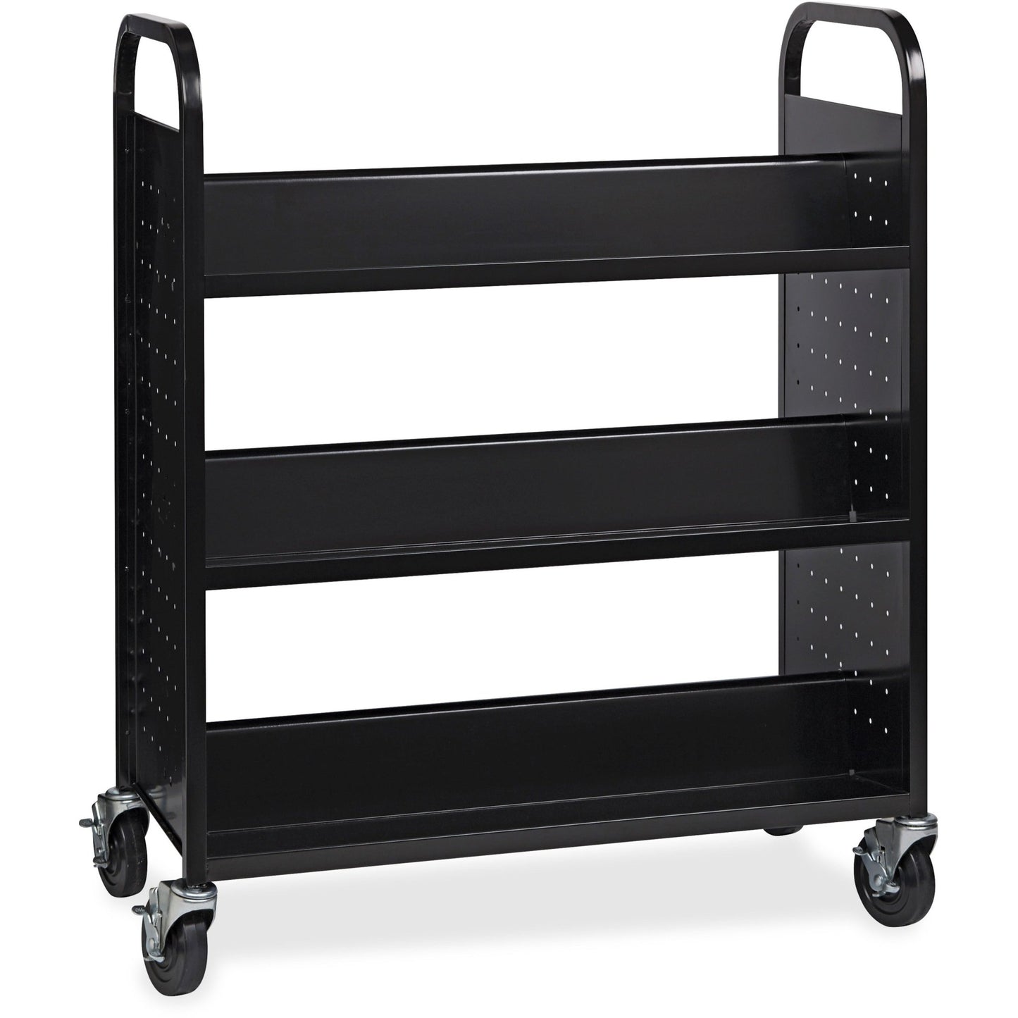 Lorell Double - Sided 6 - Shelf Book Cart with Locking Casters and Steel Construction (LLR - LLR99936S) - SchoolOutlet