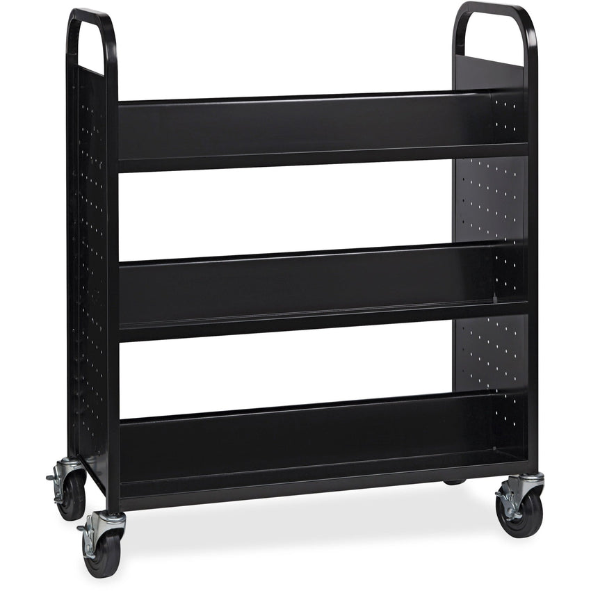 Lorell Double - Sided 6 - Shelf Book Cart with Locking Casters and Steel Construction (LLR - LLR99936S) - SchoolOutlet