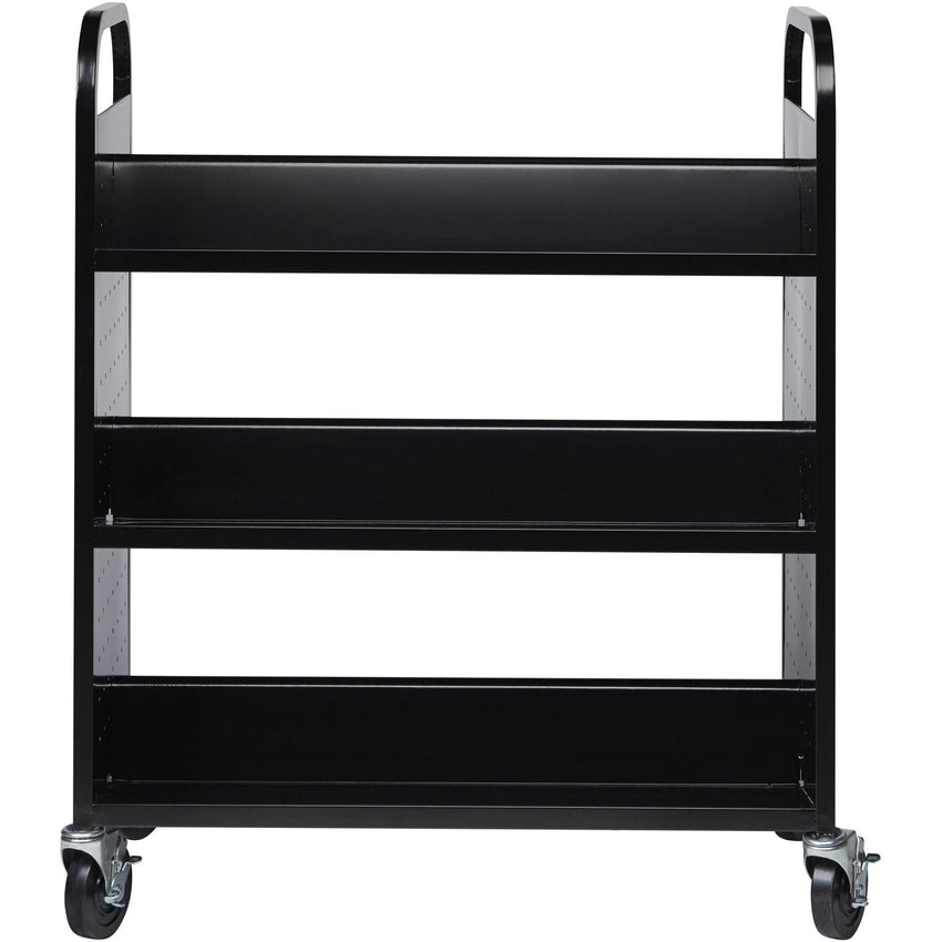 Lorell Double - Sided 6 - Shelf Book Cart with Locking Casters and Steel Construction (LLR - LLR99936S) - SchoolOutlet