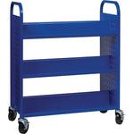 Lorell Double - Sided 6 - Shelf Book Cart with Locking Casters and Steel Construction (LLR - LLR99936S) - SchoolOutlet