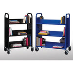 Lorell Single - Sided 3 - Shelf Book Cart with Locking Casters and Steel Construction (LLR - LLR99933S) - SchoolOutlet
