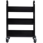 Lorell Single - Sided 3 - Shelf Book Cart with Locking Casters and Steel Construction (LLR - LLR99933S) - SchoolOutlet