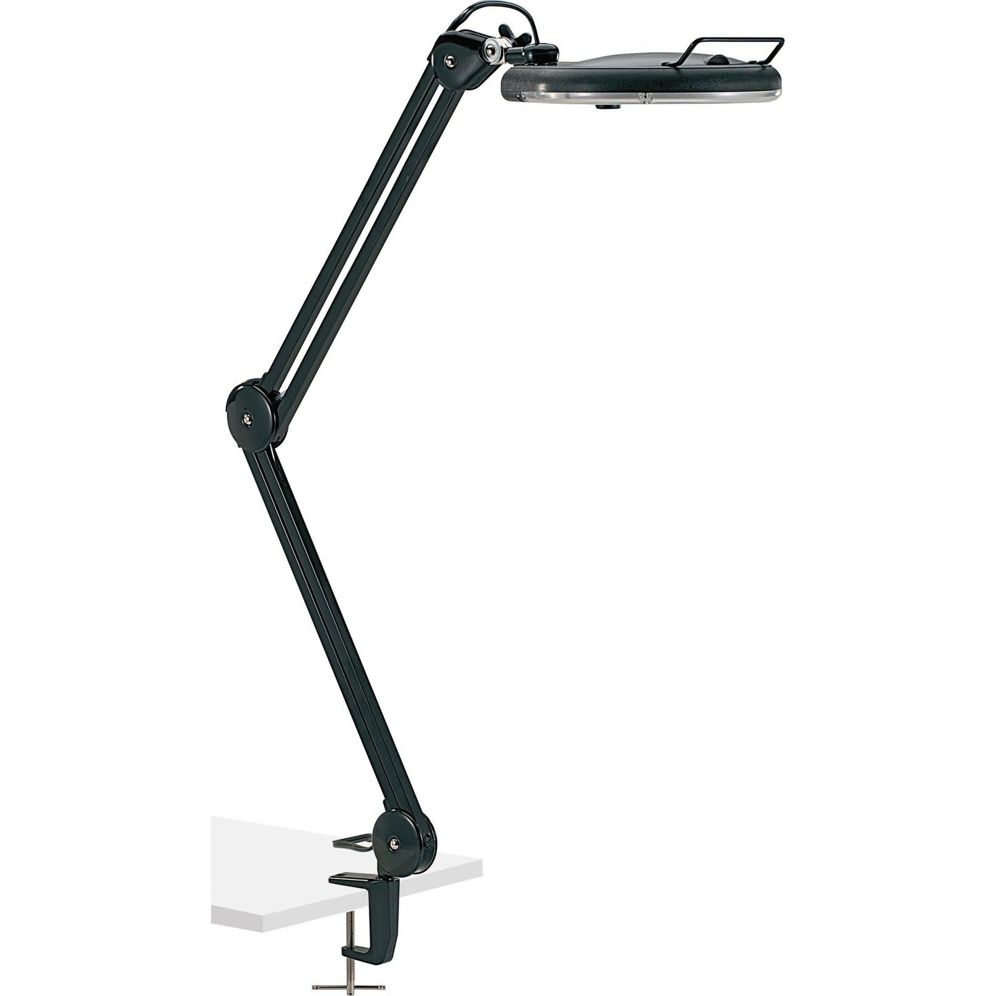 Lorell Magnifier Lamp with Clamp - On 5.1"W x 33"H Black (LLR - LLR99957) - SchoolOutlet