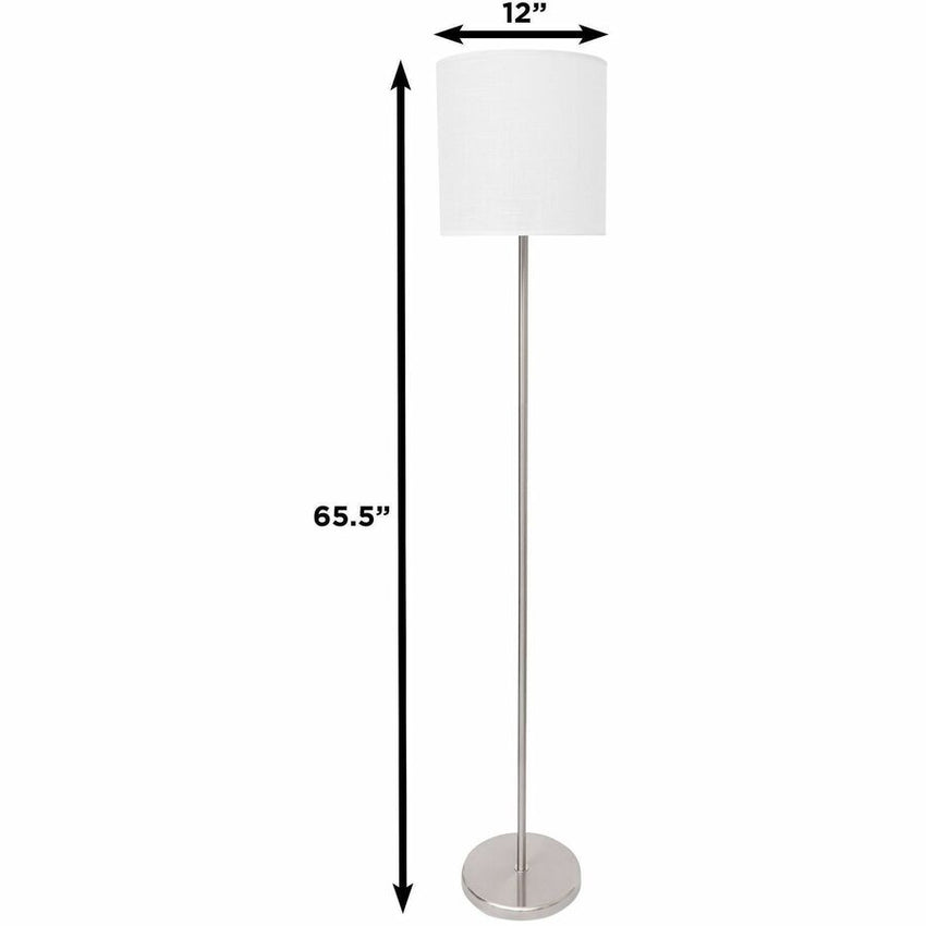 Lorell LED Contemporary Floor Lamp 12"W x 65"H Brushed Nickel (LLR - LLR99967) - SchoolOutlet