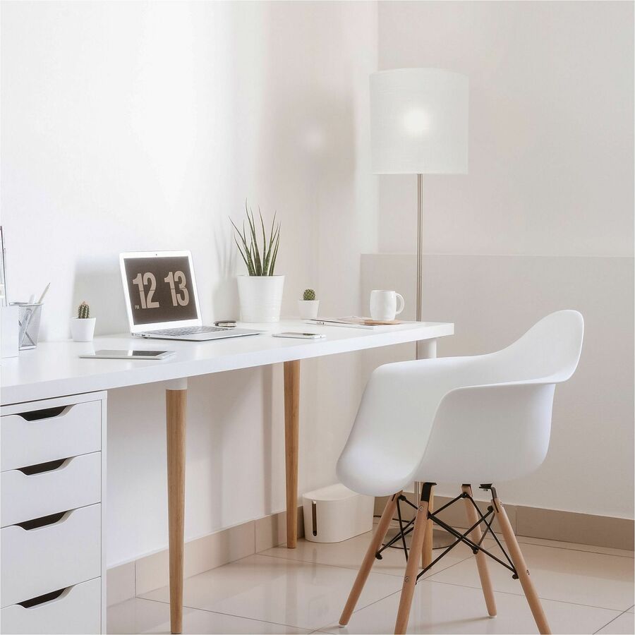 Lorell LED Contemporary Floor Lamp 12"W x 65"H Brushed Nickel (LLR - LLR99967) - SchoolOutlet