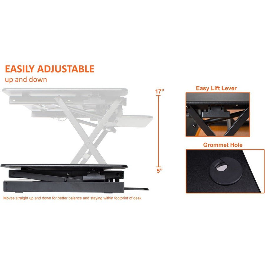 Lorell Adjustable Desk Riser Plus 32"W x 20.5"D Black (LLR - LLR99983) - SchoolOutlet