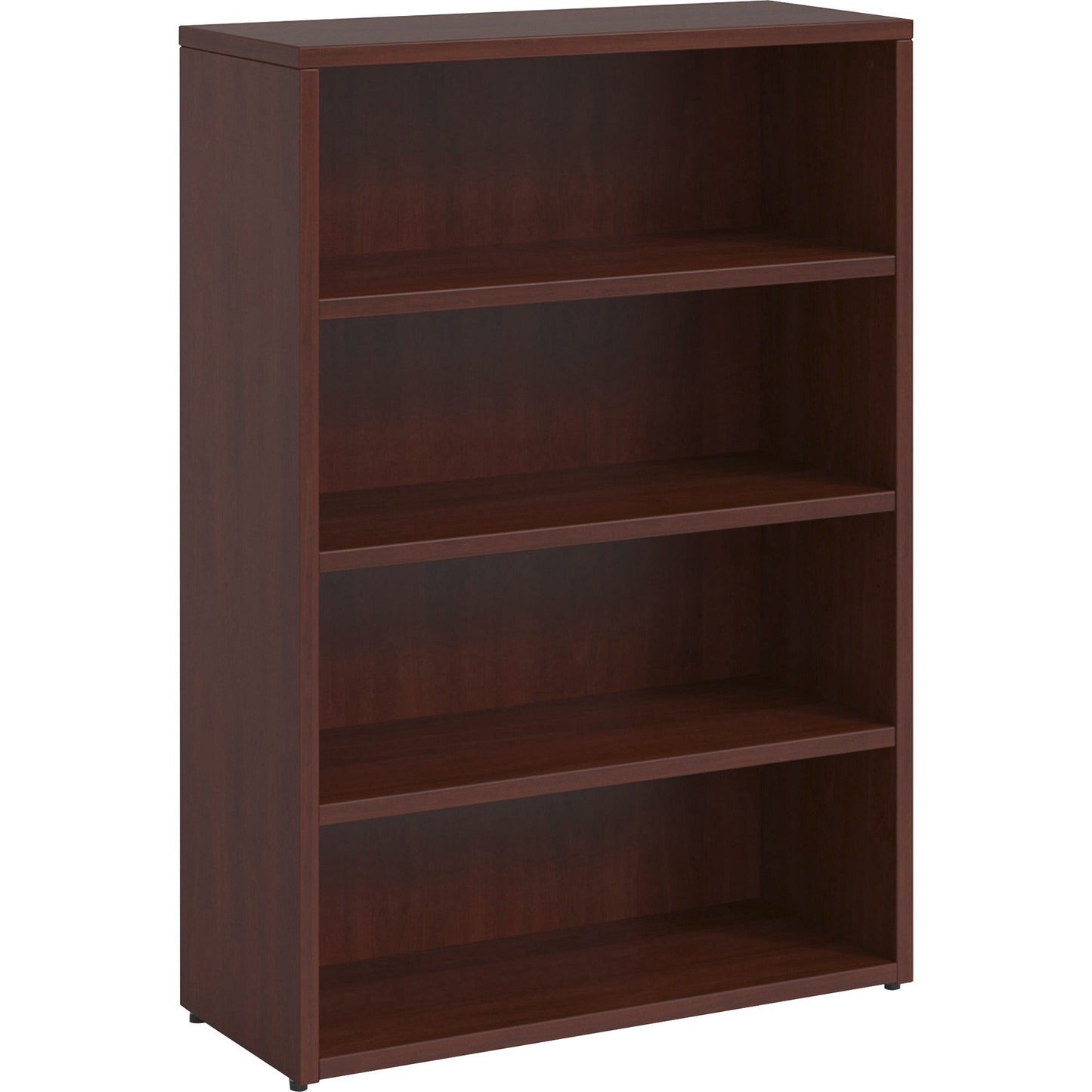Lorell Prominence 2.0 4 - Shelf Bookcase 34"W x 12"D x 48"H Mahogany (LLR - LLRPBK3448MY) - SchoolOutlet