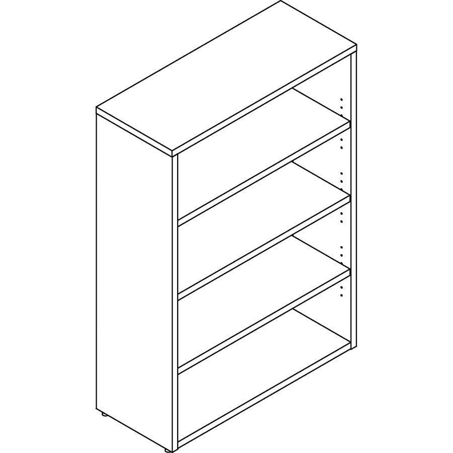 Lorell Prominence 2.0 4 - Shelf Bookcase 34"W x 12"D x 48"H Mahogany (LLR - LLRPBK3448MY) - SchoolOutlet