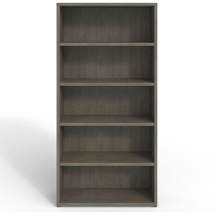 Lorell Prominence 2.0 5 - Shelf Bookcase 34"W x 12"D x 69"H Gray Elm (LLR - LLRPBK3469GE) - SchoolOutlet