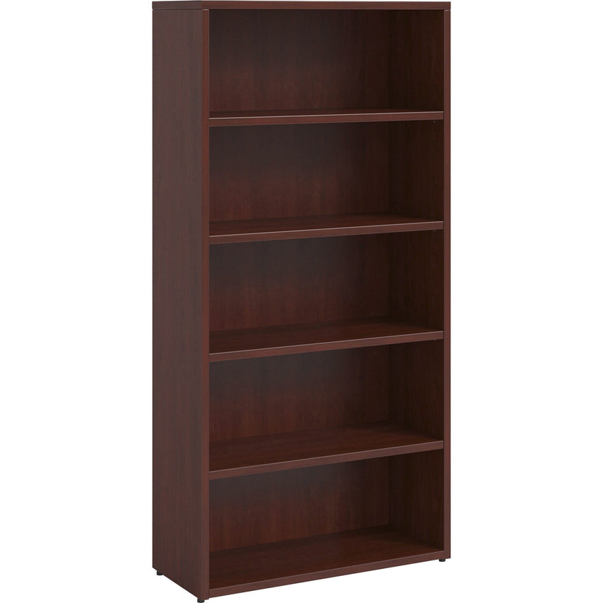 Lorell Prominence 2.0 5 - Shelf Bookcase 34"W x 12"D x 69"H Mahogany (LLR - LLRPBK3469MY) - SchoolOutlet