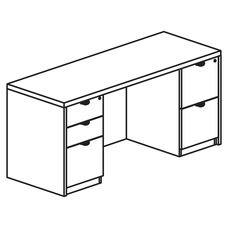 Lorell Prominence 2.0 Double - Pedestal Credenza 66"W x 24"D x 29"H (LLR - PRM - CR66 - DPXX) - SchoolOutlet