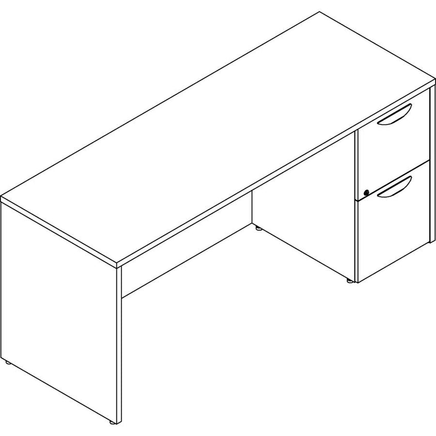 Lorell Prominence 2.0 Right - Pedestal Credenza 66"W x 24"D x 29"H (LLR - LLRPC2466RXX) - SchoolOutlet