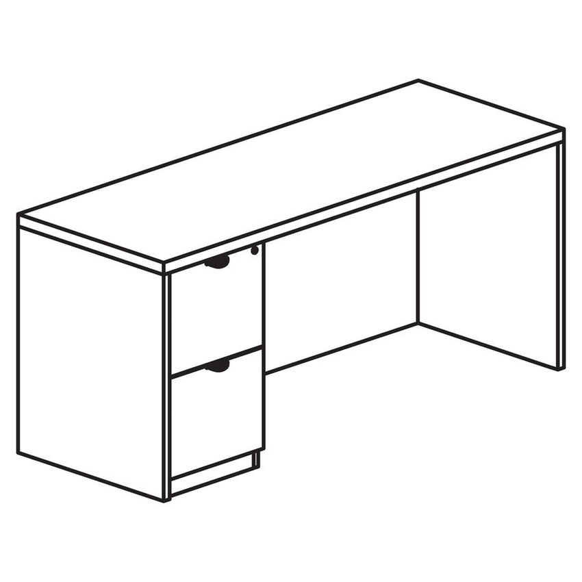 Lorell Prominence 2.0 Left - Pedestal Credenza 72"W x 24"D x 29"H (LLR - LLRPC2472LXX) - SchoolOutlet