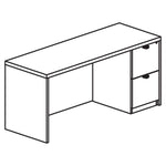 Lorell Prominence 2.0 Right - Pedestal Credenza 72