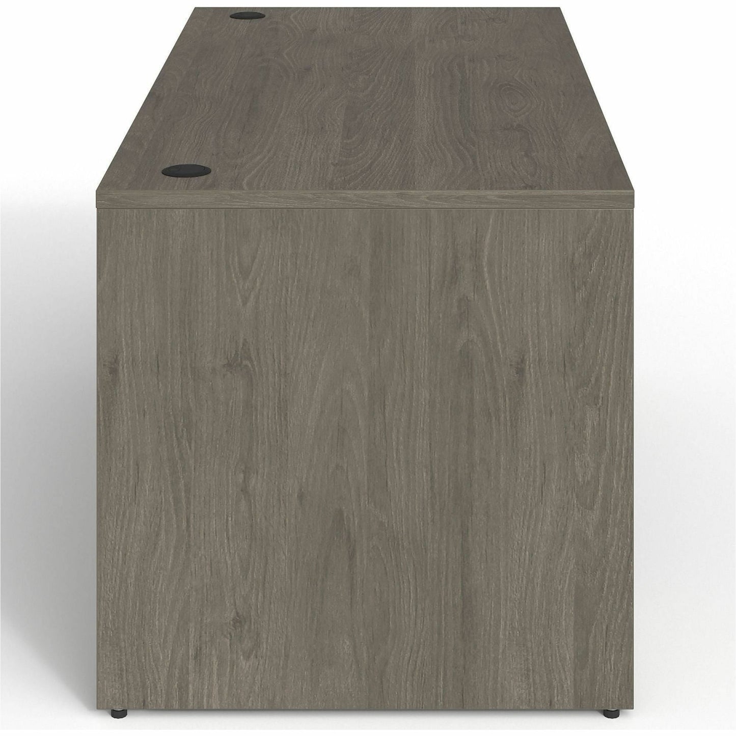Lorell Prominence 2.0 Series Gray Elm Executive Desk featuring Dual Locking Pedestals and High - Performance Thermally Fused Melamine Construction 60"W x 30"D x 29"H (LLR - LLRPD3060DPGE) - SchoolOutlet