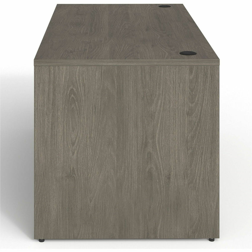 Lorell Prominence 2.0 Series Gray Elm Executive Desk featuring Dual Locking Pedestals and High - Performance Thermally Fused Melamine Construction 60"W x 30"D x 29"H (LLR - LLRPD3060DPGE) - SchoolOutlet
