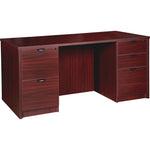 Lorell Prominence 2.0 Series Double - Pedestal Executive Desk with Laminate Finish and Fully Assembled Professional Construction 60