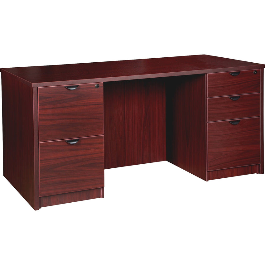 Lorell Prominence 2.0 Series Double - Pedestal Executive Desk with Laminate Finish and Fully Assembled Professional Construction 60"W x 30"D x 29"H (LLR - LLRPD3060DPMY) - SchoolOutlet