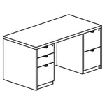 Lorell Prominence 2.0 Series Double - Pedestal Executive Desk with Laminate Finish and Fully Assembled Professional Construction 60
