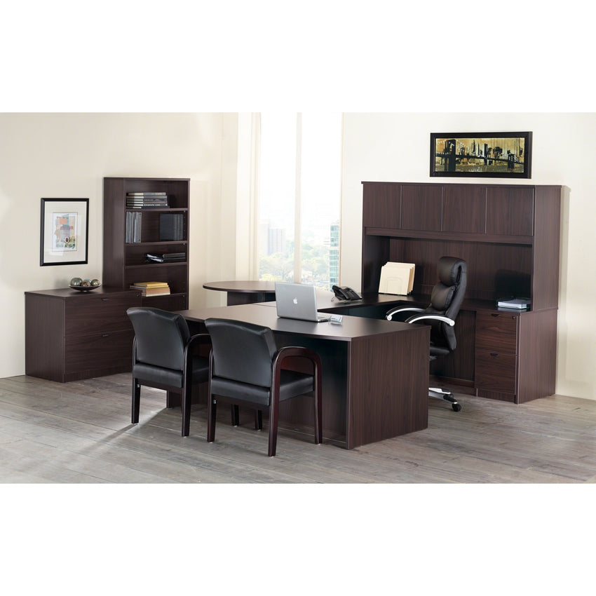 Lorell Prominence 2.0 Series Left - Pedestal Executive Desk with Laminate Finish and Fully Assembled Professional Construction 60"W x 30"D x 29"H LLR - LLR(LLRPD3060LSPXX) - SchoolOutlet