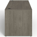 Lorell Prominence 2.0 Series Gray Elm Executive Desk featuring a Left - Hand Locking Pedestal and High - Performance Thermally Fused Melamine Construction 60
