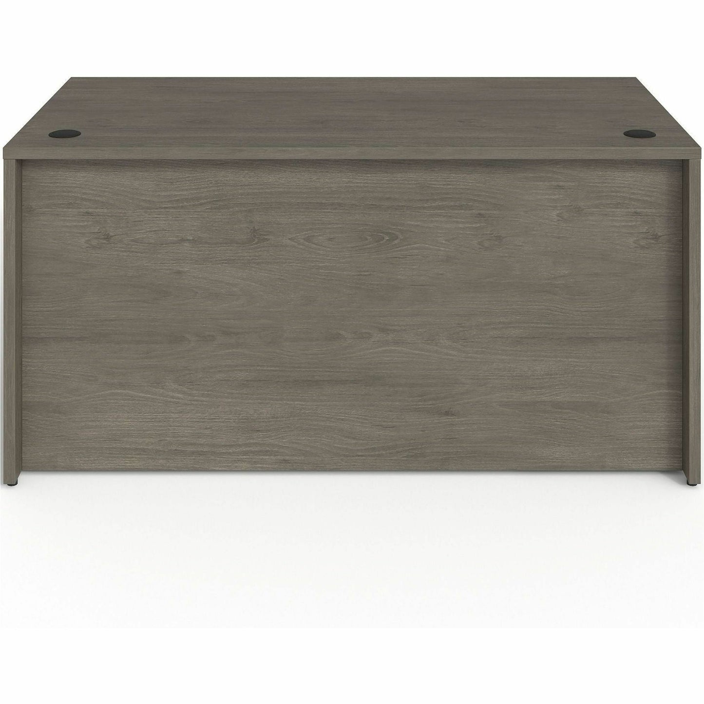 Lorell Prominence 2.0 Series Gray Elm Executive Desk featuring a Left - Hand Locking Pedestal and High - Performance Thermally Fused Melamine Construction 60"W x 30"D x 29"H (LLR - LLRPD3060LSPGE) - SchoolOutlet