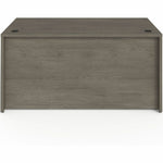 Lorell Prominence 2.0 Series Gray Elm Executive Desk featuring a Left - Hand Locking Pedestal and High - Performance Thermally Fused Melamine Construction 60