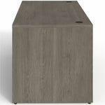Lorell Prominence 2.0 Series Gray Elm Executive Desk featuring a Left - Hand Locking Pedestal and High - Performance Thermally Fused Melamine Construction 60