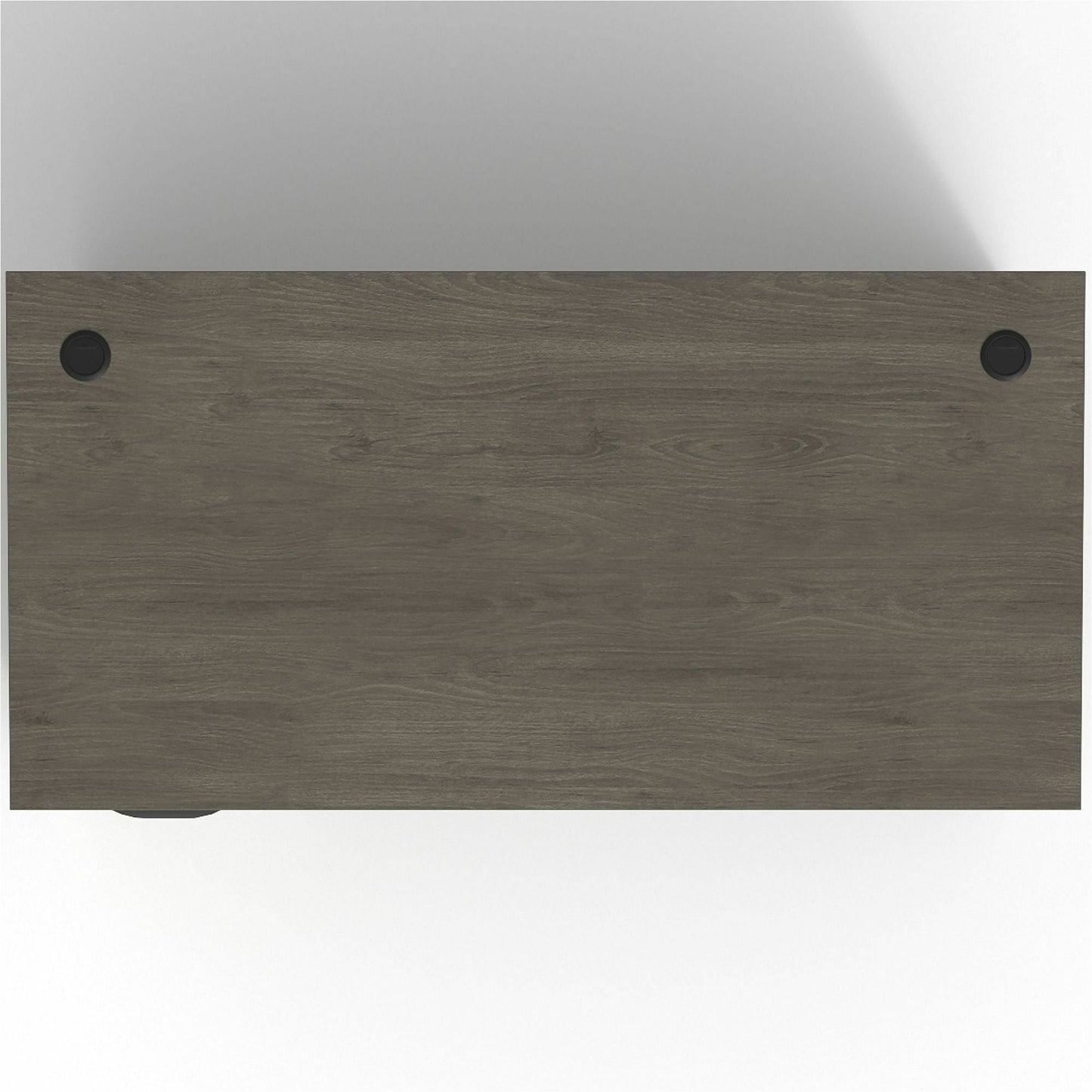 Lorell Prominence 2.0 Series Gray Elm Executive Desk featuring a Left - Hand Locking Pedestal and High - Performance Thermally Fused Melamine Construction 60"W x 30"D x 29"H (LLR - LLRPD3060LSPGE) - SchoolOutlet